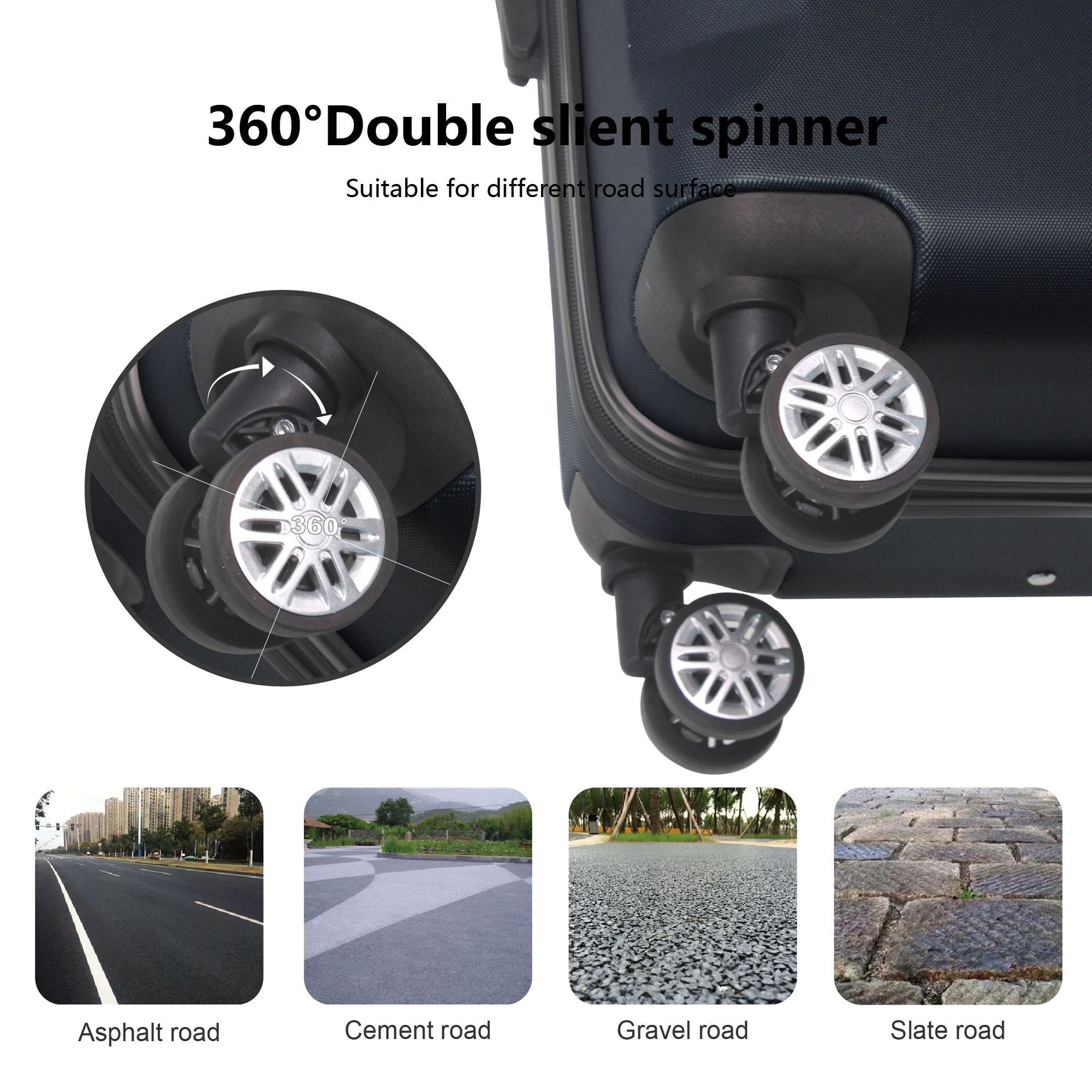 BLUE 3-Piece Premium ABS Luggage Set-20", 24", and 28" Suitcases with Multi-Position Handle, Silent Spinner Wheels, and TSA-Approved Lock-Durable, Stylish, and Spacious Travel Gear